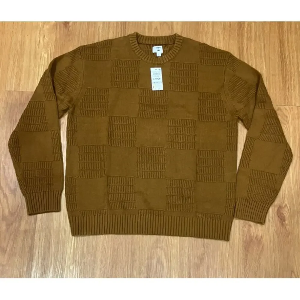 Mode of One Men's Long-Sleeve Relaxed-Fit Sweater French Vicuna Size L